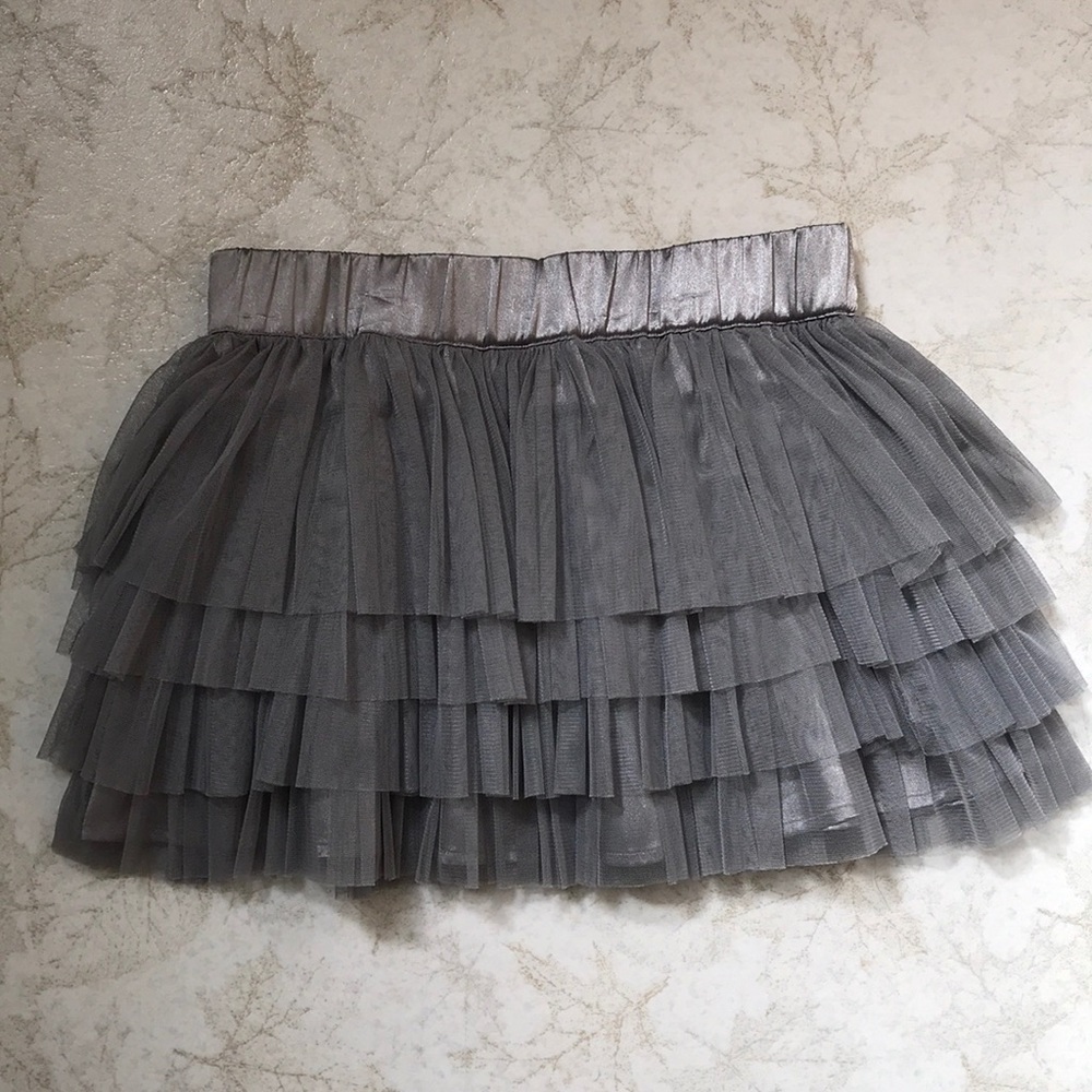 H&M pewter and gray tulle mini skirt size …